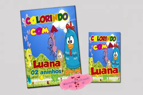 Kit Revista de Colorir com Giz de Cera da Galinha Pintadinha