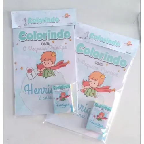 Kit Revista de Colorir com Giz de Cera do Pequeno Principe