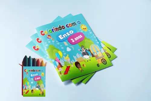 Kit Revistinha e Giz de Cera para Colorir Mundo Bita