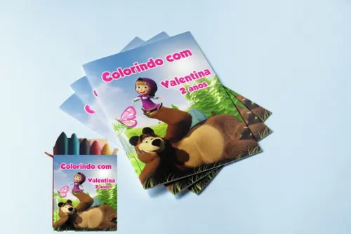 Lembrancinhas de Aniversario Marsha e o Urso Revista+giz