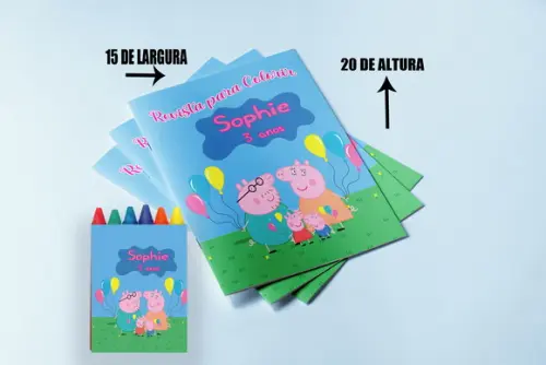 Lembrancinhas de Colorir Livrinhos com Giz de Cera da Pepa