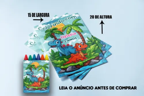 Livirnhos de Colorir com Giz de Cera Dinossauros Baby