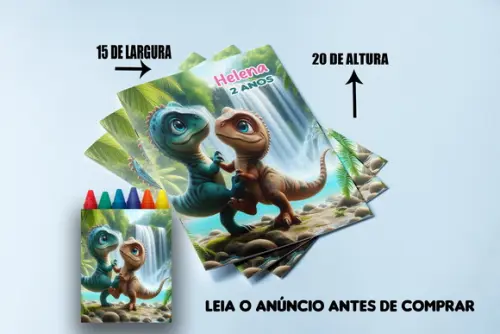 Livrinho com Desesenhos + Giz de Colorir Dinossauros Baby