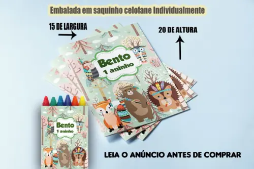Livrinho de Colorir com Giz de Cera Animais Xamanico Boque