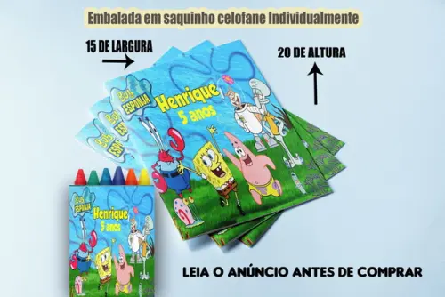 Livrinho de Colorir com Giz de Cera Bob Esponja