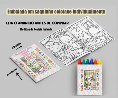 Livrinho de Colorir com Giz de Cera Bobbie Goods