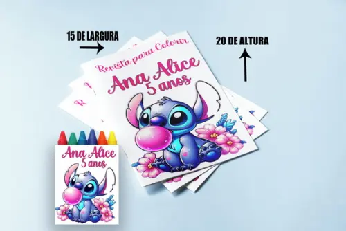 Livrinhos Colorir com Giz de Cera do Stitch