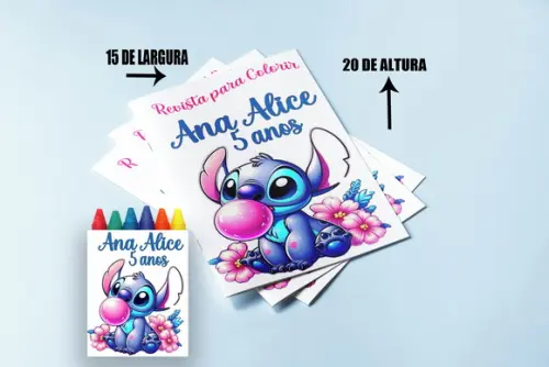 Livrinhos Colorir com Giz de Cera do Stitch