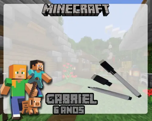 Lousa Magica + Canetinha Minecraft