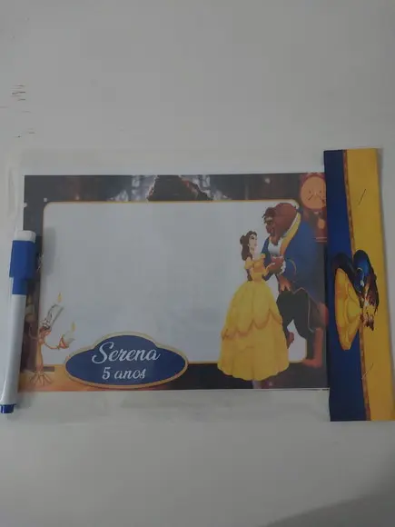 Lousa Magica com Caneta Lembracinhas da Bela e Fera