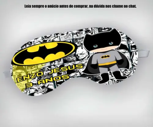 Mascara de Domir Personalizada do Batman
