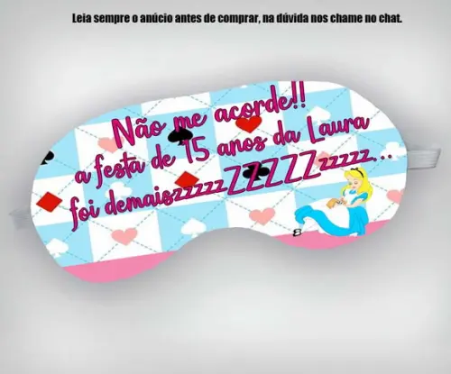Mascara de Dormir 15 Anos Alice no Pais das Maravilhas