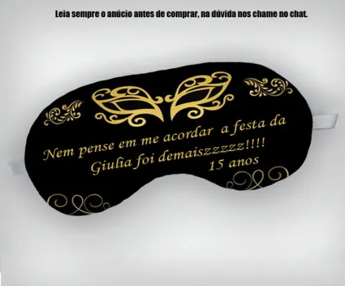 Mascara de Dormir para Festa de 15 Anos