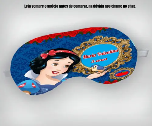 Mascara de Dormir para Lembrancinhas Branca de Neve