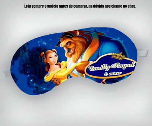 Mascara de Dormir para Lembrancinhas da Bela e Fera