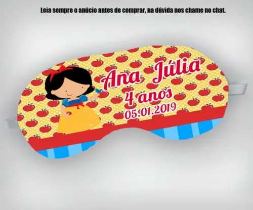 Mascara de Dormir para Lembrancinhas da Branca de Neve