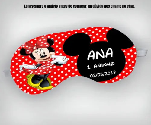Mascara de Dormir para Lembrancinhas da Minnie