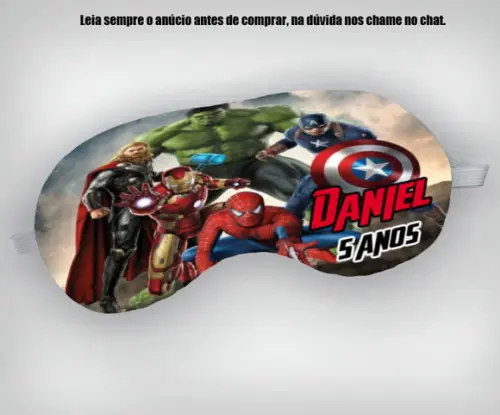 Mascara de Dormir para Lembrancinhas dos Vingadores