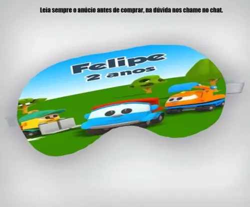 Mascara de Dormir para Lembrancinhas Leo o Caminhão