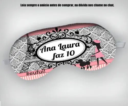 Mascara de Dormir para Lembrancinhas Paris