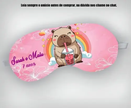 Mascara de Dormir Personalizada Capivara