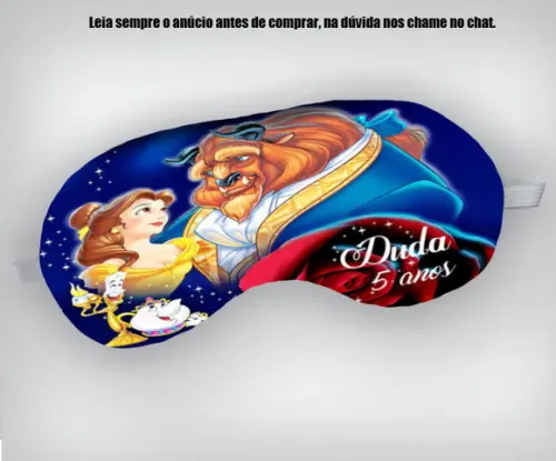 Mascara de Dormir Personalizada da Bela e Fera