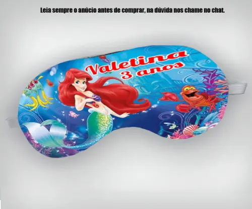 Mascara de Dormir Personalizada da Sereia Ariel
