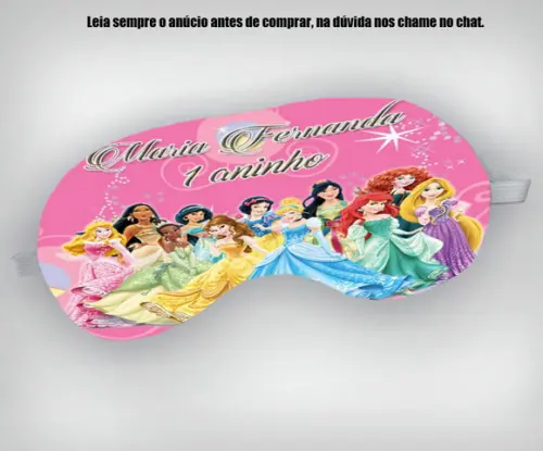 Mascara de Dormir Personalizada das Prinscesas