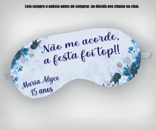 Mascara de Dormir Personalizada de 15 Anos