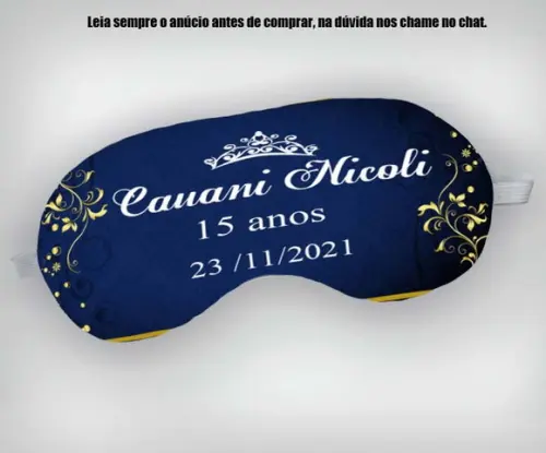 Mascara de Dormir Personalizada de 15 Anos