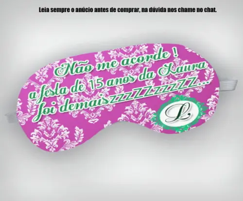 Mascara de Dormir Personalizada de 15 Anos