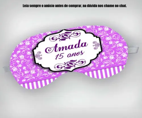 Mascara de Dormir Personalizada de 15 Anos