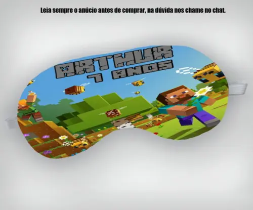 Mascara de Dormir Personalizada do Minecraft