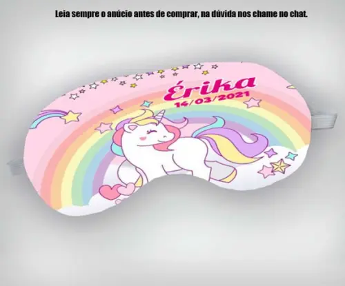 Mascara de Dormir Personalizada do Unicornio