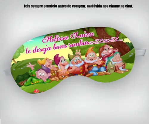 Mascara de Dormir Personalizada dos 7 Anões