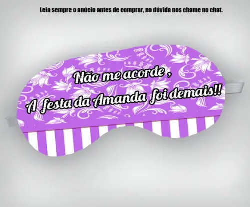 Mascara de Dormir Personalizada para 15 Anos