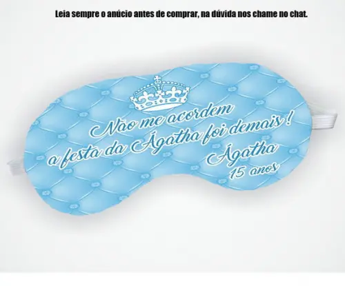 Mascara de Dormir Personalizada para 15 Anos