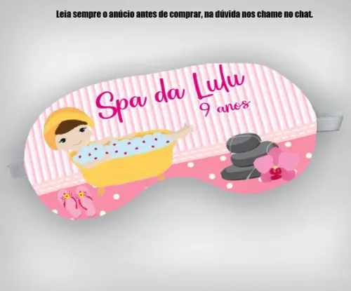 Mascara de Dormir Personalizada Spa