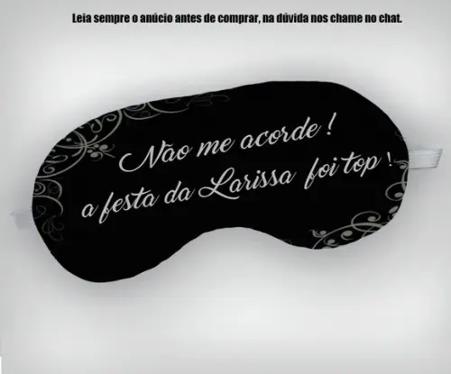 Mascara de Dorrmir para Festa de Debutante 15 Anos
