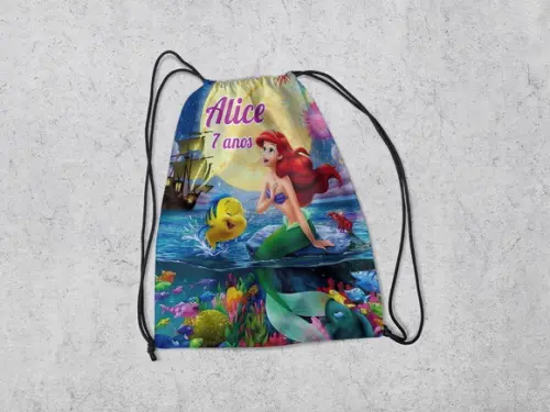 Mochilinha Personalizada Sereia Ariel