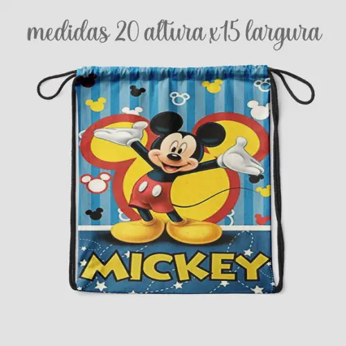 Mochilinha Saquinho Surpres para Festa do Mickey Mouse