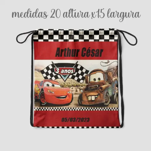 Mochilinha Saquinho Surpresa Personalizada Carros Disney