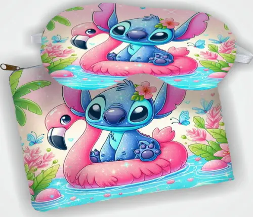 Necessaire e Mascara de Dormir Tema do Stitch