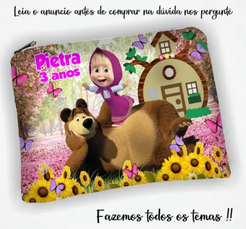Necessaire Personalizada da Marsha e o Urso