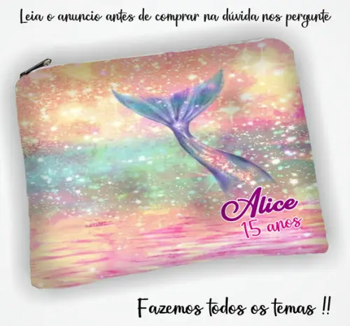 Necessaire Personalizada de 15 Anos Sereia