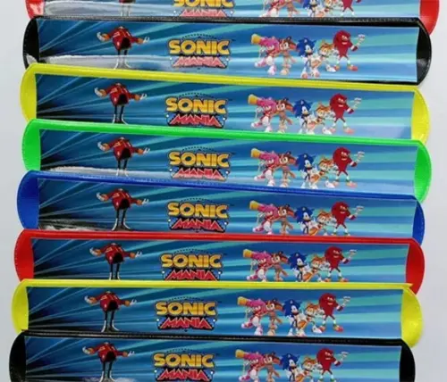 Pulseira Bate e Enrola Personalizada Sonic