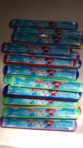 Pulseira Bate Enrola Personalizada Frozen *cores Sortidas*