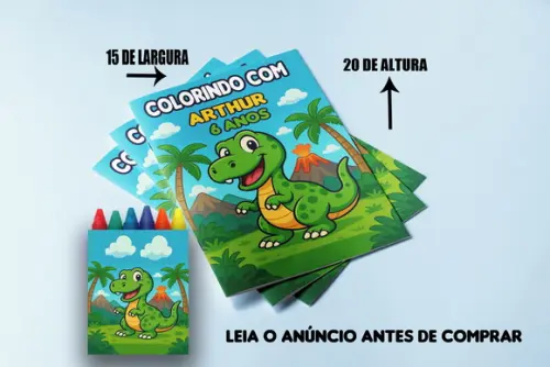 Revisitnha de Colorir com Giz de Cera Dinossauros Baby