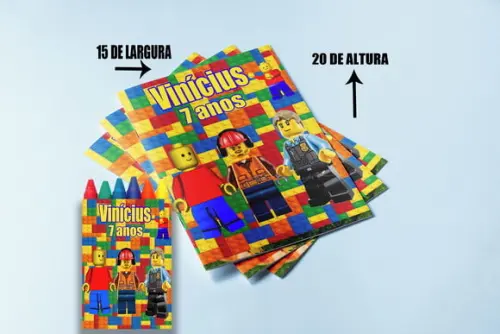 Revista de Colori com Giz de Cera da Lego
