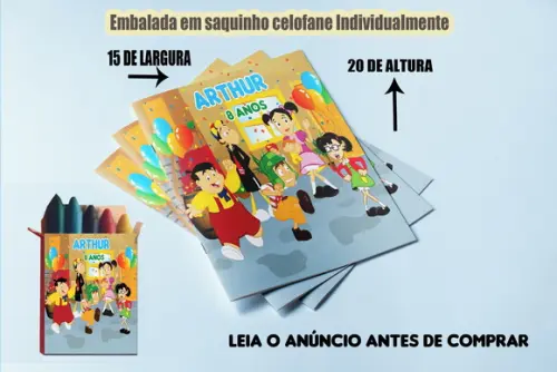 Revista de Colorir + Giz de Cera da Turma do Chaves